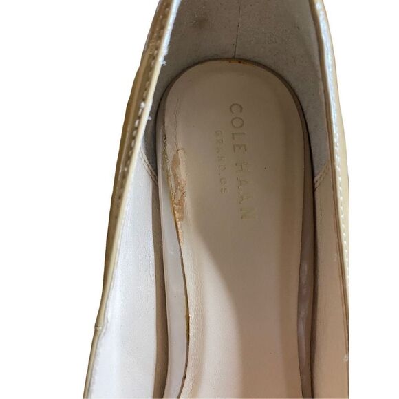 Cole Haan Grand OS Patent Leather Cream Nude Pumps - Picture 13 of 15